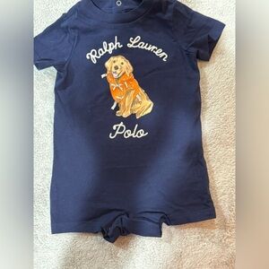 Ralph Lauren Kids Navy Shortall with Dog Graphic